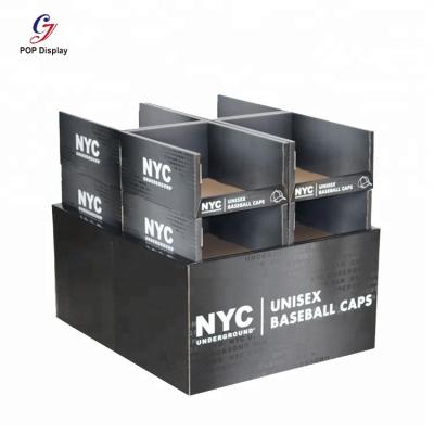 China Eco-Friendly FSC Certified Customer Size Cardboard Stage Display For Apparel T-shirt Displaying Paper Floor Standing At Retail Stores for sale