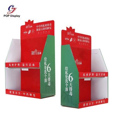 China Dinner Market Hot Selling Cardboard Counter Display Units Custom Cardboard Racks Counter Small Corrugated Display Stand For Underwear Clothes for sale