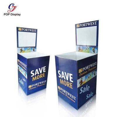 China Customized Parts Bins Double Sided Cardboard Trash Can Storage Showcase For Promotion In Supermarket for sale