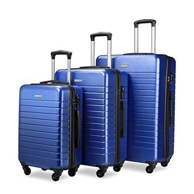 China PC Travel Luggage Bag 3 Pieces Spinner Wholesale Unisex Lock Style Colored Material PC Material Factory Suitcase Set Luggage Trolley Bag 3 Pieces for sale