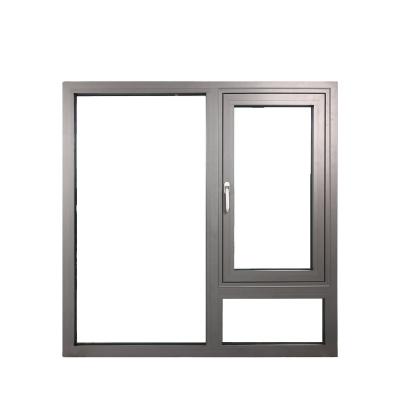 China Swing China Customized Double Glazed Aluminum Frame Powder Coating Frame Balcony Window Casement Aluminum Ultra Narrow Windows Home for sale