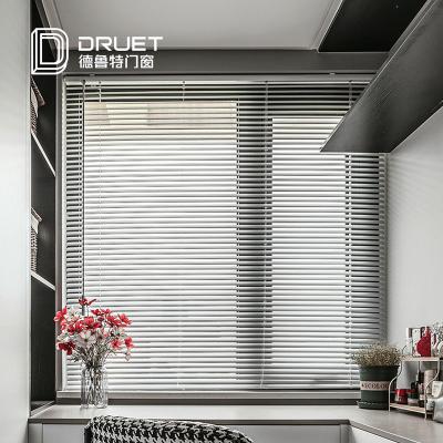 China Aluminum Folding Shutters Gouble Interior Bedroom Louvered Windows Screen Glass Shutters Glazed Window With Blinds for sale