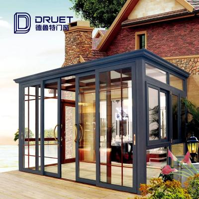 China Modern Hurricane Proof Conservatory Sunroom Decorating Sunrooms Glass Homes Aluminum Alloy Tempered Glazed Lowes for sale