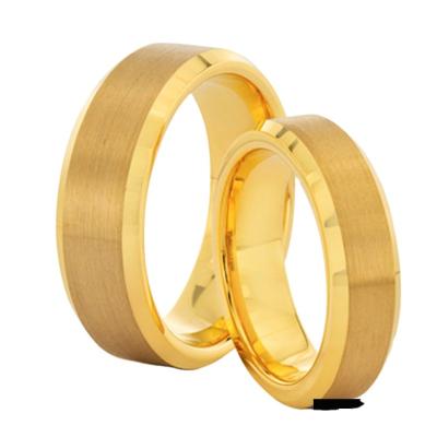 China CLASSIC Cheap 18 carat yellow gold wedding rings tungsten carbide yellow gold engagement ring for sale