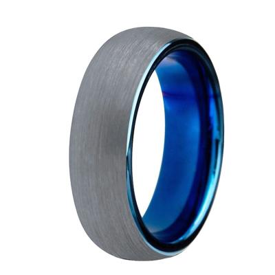 China CLASSIC High-end pure tungsten carbide his and hers tungsten rings blue starry nebula 8mm tungsten carbide ring blue for sale