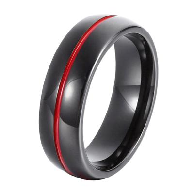 China CLASSIC wholesale black square ring for men tungsten carbide 10 pack black men rings 8mm size 4#--15# for sale