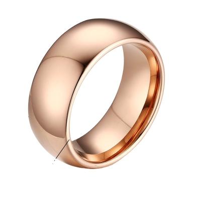 China CLASSIC High-Polished Rose Gold Plated Tungsten Carbide Ring Tungsten Carbide Ring Brushed Wedding Band Rings for sale