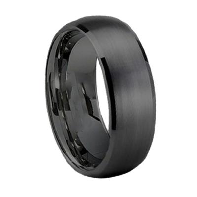 China CLASSIC customized black stainless rings ring  men 8mm big size black diamond ring for men for sale