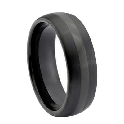 China CLASSIC Dongguan wholesale men rings black turkey tungsten carbide iced rings men black 8mm for sale