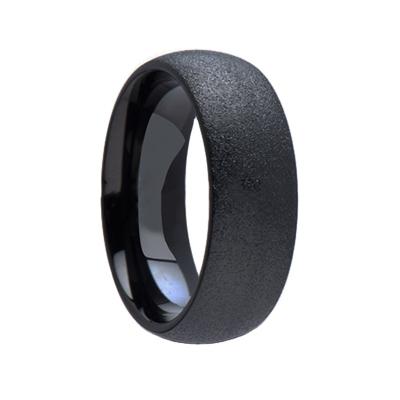 China CLASSIC OME tungsten carbide titanium stainless steel ring for man black onix men rings 8mm combo black rings for men for sale