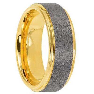 China CLASSIC Engraved Personalized Tungsten Rings For Men Women Gold Wedding Band SandBlasted Finish marriage ring 18k gold for sale