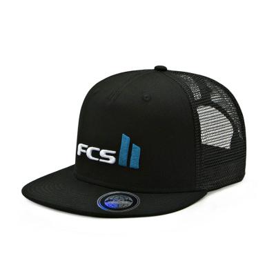 China COMMON Custom Flat Brim Trucker Hat Black Snapback Snapback Trucker Hat High Quality Hat for sale