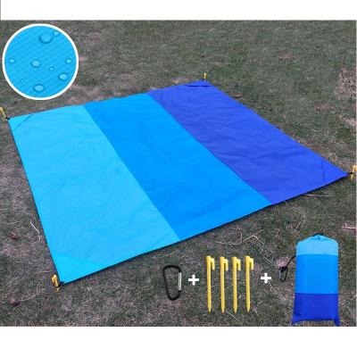 China Free Mat Beach Pocket Waterproof Polyester Lightweight Sand Picnic Blanket Folding Portable Beach Mat for sale