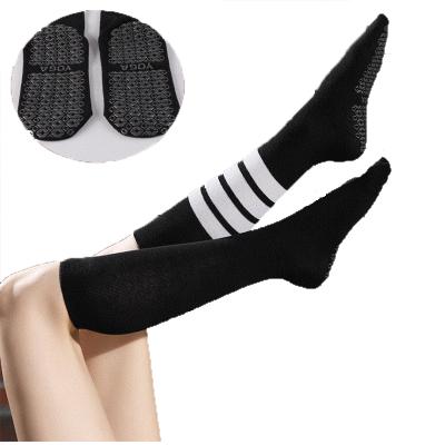 China Solid Breathable Long Fitness Pilates Running Socks High Quality Slip Resistant Yoga Socks For Women for sale