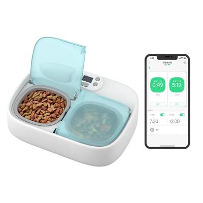 China Automatic Petoneer Smart Two Meal Cat Bowl Pet Feeder with App control, timing feeding for cats and small size dogs for sale