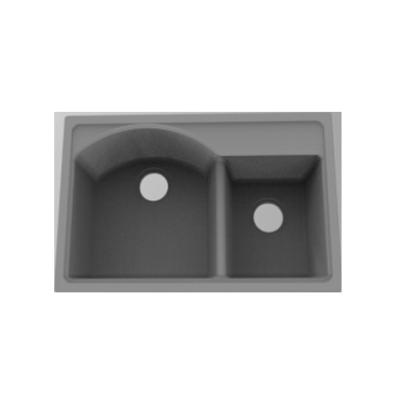 China With Faucet Basins Matt Marble Black Undermount Kitchen Sinks Overmount Above Counter Quartz Double Basin Farmhouse Sink for sale