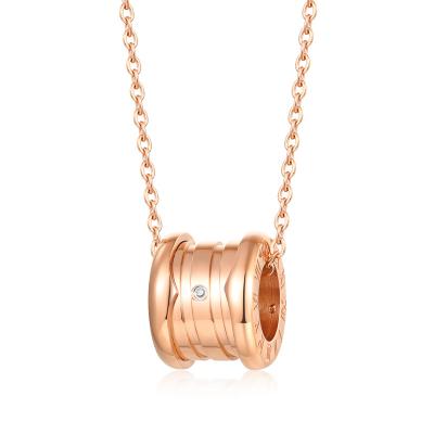 China 316L Stainless Steel Rose Gold Plated Ins Hip Hop All-match Clavicle Romantic Small Waist Chain Pendant Necklace For Women for sale