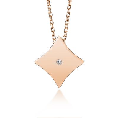 China Fashion 316L Stainless Steel Rose Gold Plated Clavicle Chain Simple Romantic Pendant Necklace For Women for sale