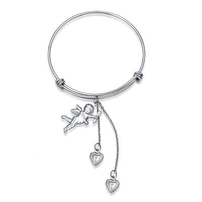 China Retro European and American Style Vintage Cupid Angel Love You More Cool Cute Girl Bracelet for sale