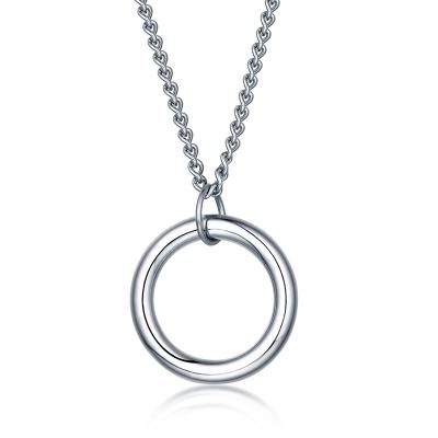 China Fashion CLASSIC Cheap Cost Effective Circle Necklace Personality Hip Hop Necklace Stainless Steel Retro Pendant Chain for sale