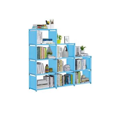 China Viable Portable Crate Storage Book Shelf Plastic Book Shelf Folding Cloth Shelf for sale