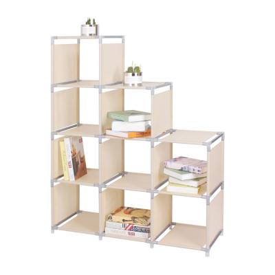 China Amazon Hot Selling Stocked Fabric Bookcase Assemble DIY Storage Rack 9-Cubes Portable Fabric Storage Rack for sale