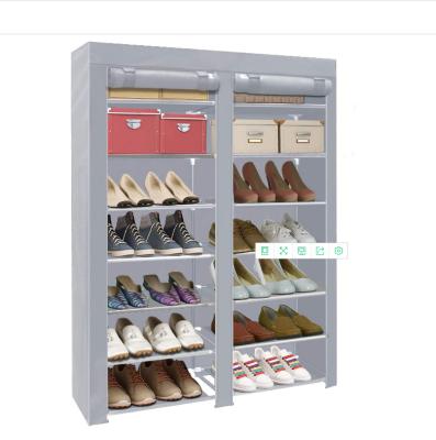 China (Height)Adjustable Home Entryway Easy To Gather And Lift Nonwoven Shoe Rack Locker Cabinet Shoe Cabinet for sale