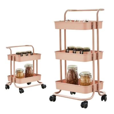 China Stored 3 Tier Fruit And Vegetable Mesh Cart Storage Cart Baskets For Kitchen for sale