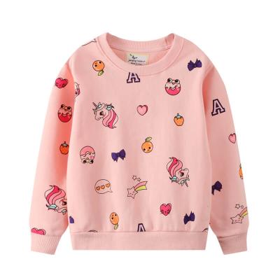 China Fashion Unicorn Print Pink Kids Knitted Cute Sweater Sweatshirt Autumn Winter Warm Cozy Long Sleeve Anti-wrinkle Children Sweater For Girl for sale