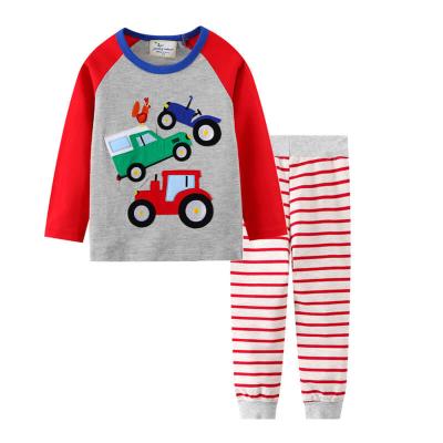 China 2020 fashion casual autumn winter cotton cartoon print kids clothes girls long sleeve 2 piece T-shirt pajama sets and pants outfit for sale