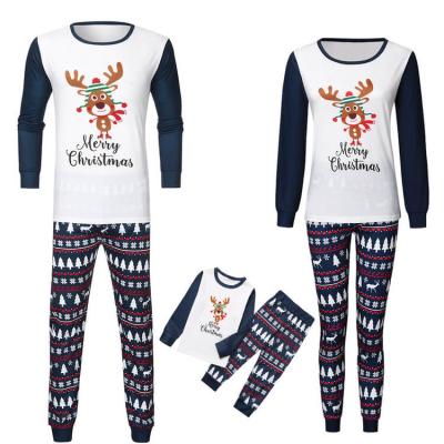 China Thermal Custom Couples Pajamas Cotton Parentchild Pajamas Cotton Christmas Theme Deer Cartoon Pajamas Kids Family Matching for sale