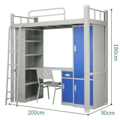 China Adjustable (height) loft bed with desk bunk loft bed twin with desk litters con full size escritorio loft bed for sale