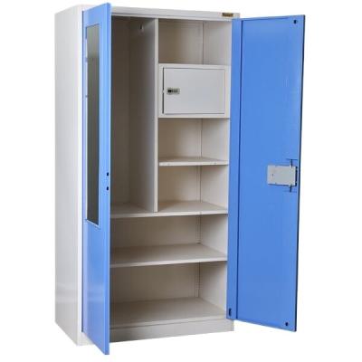 China (Size)Almirah Clothes Wardrobe 3 Door Adjustable Steel Wardrobe With Lock 3 Door 2 Drawer Wardrobe for sale