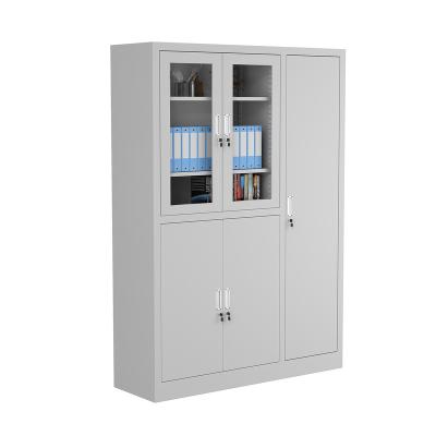 China Modern Iron Filing Cabinet With 2 Door Lockable Storage Cabinet Glass Door File Cabinets Metal Cabinets for sale