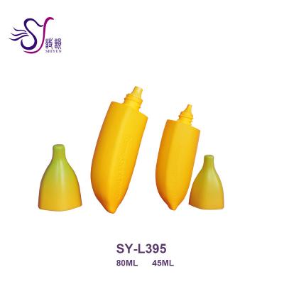 China Personal Care 45/80Ml Yellow Banana Shape Lotion Bottle / Hand Cream Plastic Packaging Tubes Container L395 for sale