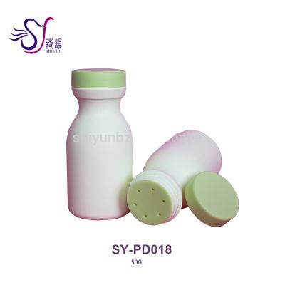 China Personal Care 50g Plastic Empty Powder Shaker Bottle Baby Talcum Powder Bottle For Skin Care for sale