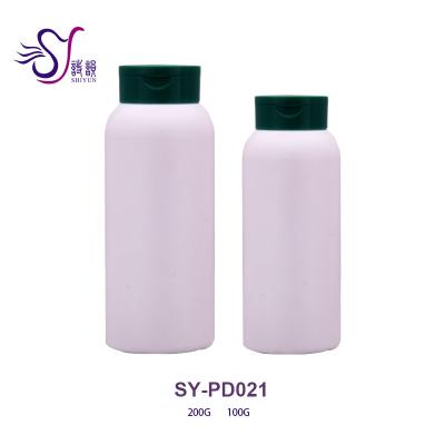 China Personal Plastic Bottle Powder / Talcum Baby Care 100/200g Powder Containers With Flip Top Cap for sale