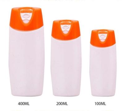 China Personal Care 400g 200g 100g PE Flat Shape With Bayonet Body Care Powder Talcum Container for sale