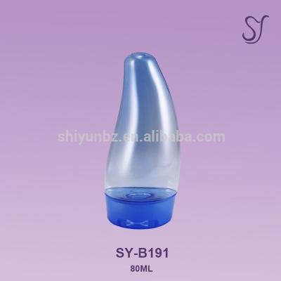 China Personal Care 80ml PET Aloe Plastic Shape Inverted Aloe Vera Gel Bottle Lotion Bottle With Flip Top Cap B191 for sale