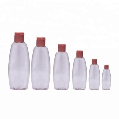 China 500ml 400ml 300ml 200ml 50ml 100lml Special Personal Care PET Plastic Slim Neck Shape Oil Lotion Bottle B006 for sale