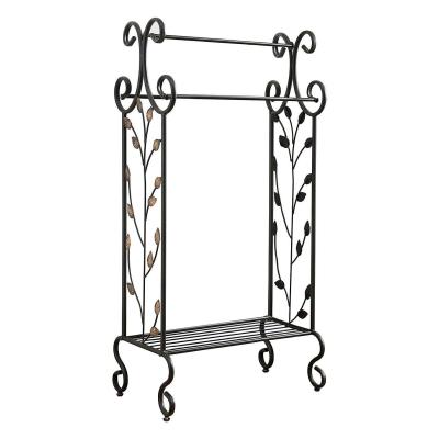 China New Arrival High Quality 2 Tier Expandable Quilt Storage Display Cloth Hanger Shelf Drying Coat Rack for sale