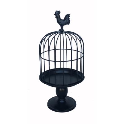 China Wholesale Decoration Black Wholesale Pet Farm Supplies Metal Round Fancy Bird Cage for sale