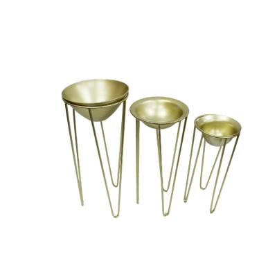 China Modern Eco-friendly Iron Metal Stand Decoration Flower Gold Stand Plant Pot for sale