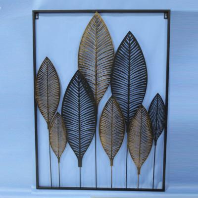 China Modern Wall Art Nordic Pendant Home Decoration Minimalist Cast Iron Simplicity Metal Leaf for sale