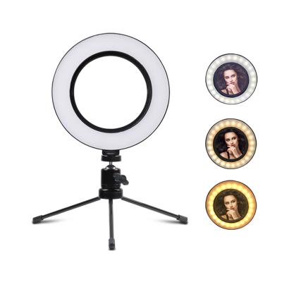 China Ring Photography Flash Lamp With 2.1 Light 6inch 20cm USB LED Tripod Stand For Makeup Youtube VK Tik Tok Video Photography Flash Lamp for sale