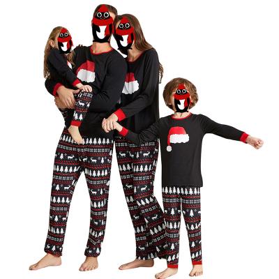 China New Arrived QUICK DRY Autumn Winter Christmas Family Pajamas Set With Santa Hat for sale