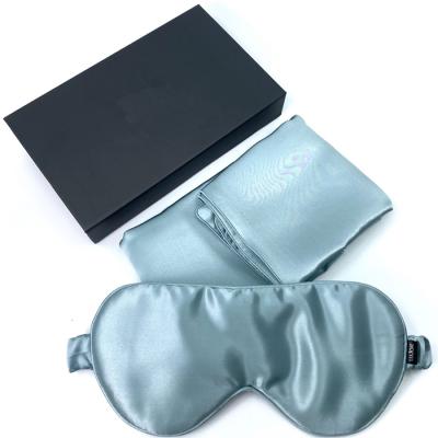 China Hotel 2021 19/22/25 mm non-toxic accept embroidery custom 100% satin pillowcase and silk eye mask set for sale