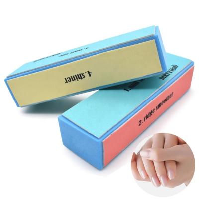 China Easy Time Can Be Used Nail Block 4 Sides Nail Files 4 Sides Sponge Buffer Cheap And Fine Nail Polishing Sanding Colored Nail File for sale