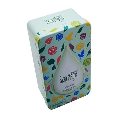 China Modern Luxury Embossing Water Drop Tin Box Rectangular Cosmetic Package For Makeup Kit for sale