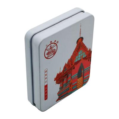 China Eco-friendly Business Card Holder Can 10x8x2cm Slim Long Metal Hinged Case Tin Jars For Jewelry for sale